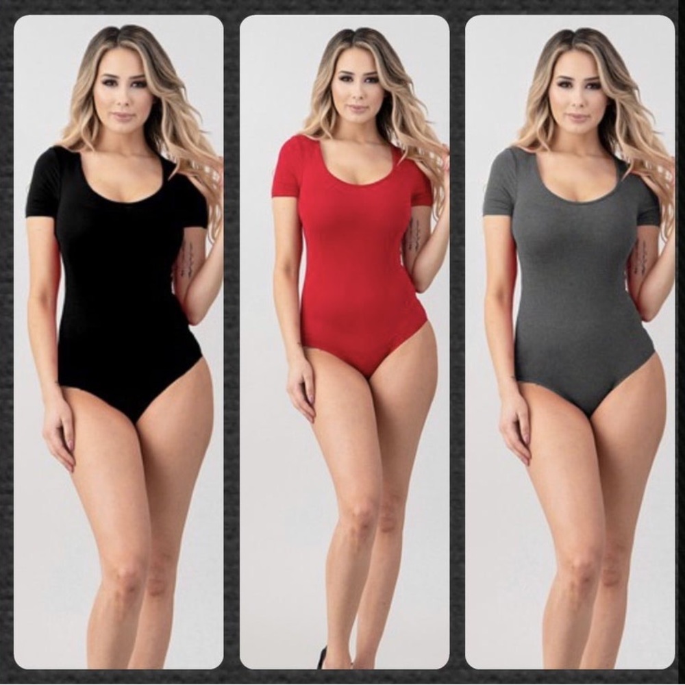 Gray Cap Sleeve Bodysuit